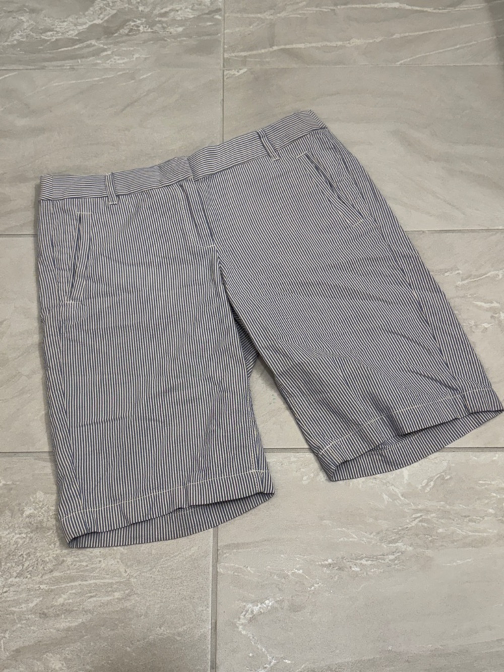 J. Crew Blue and White Striped Shorts Preppy Nautical Summer Cotton Chino